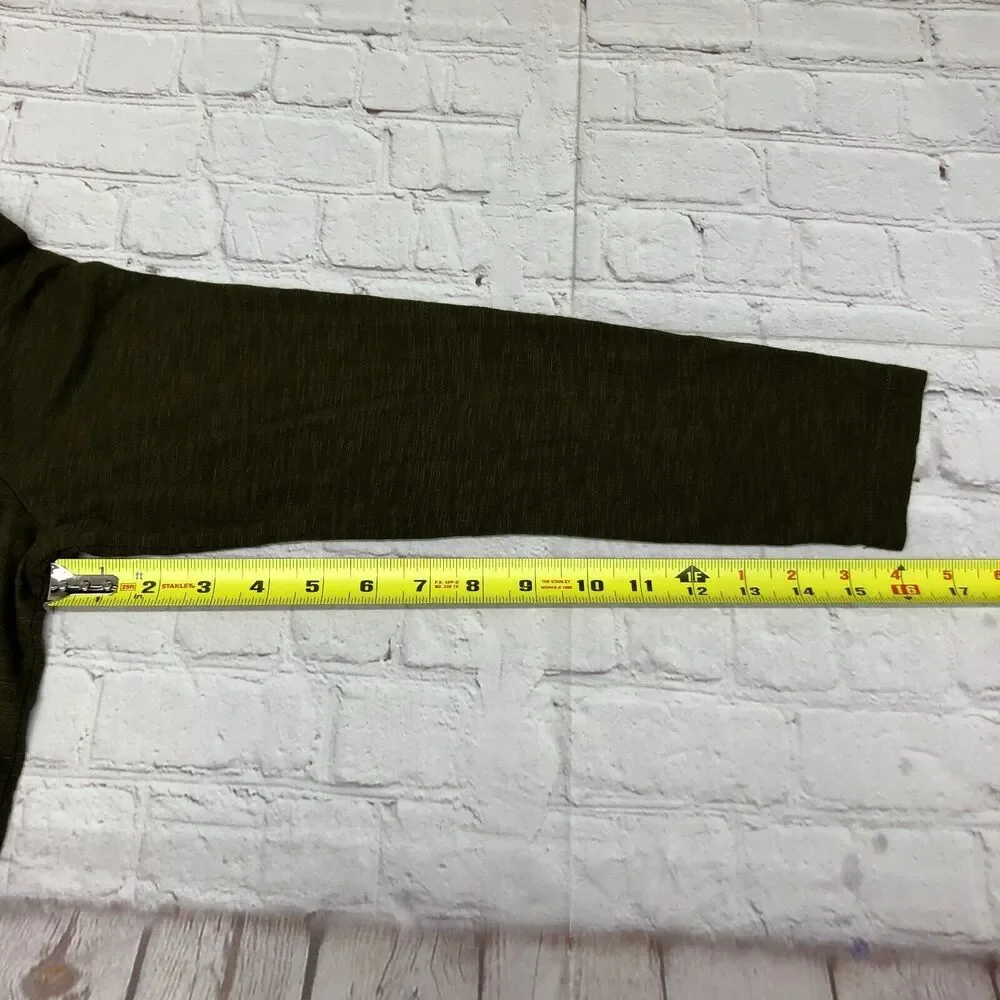 J Jill Women Long Sleeve Blouse Top Shirt Size Medium Petite Olive Green B305 -6 - Picture 5 of 13